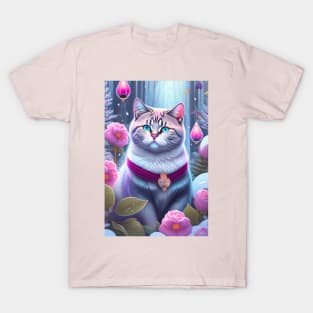 British Shorthair In Vibrant Winter Nature T-Shirt